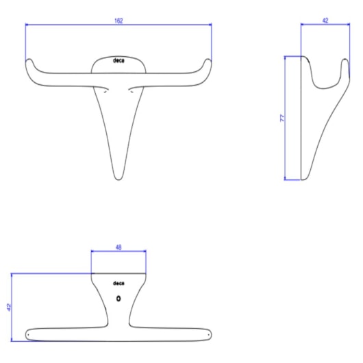Cabide Duplo Jader Almeida Black Matte Deca - Imagem principal - 0f830459-8326-40d4-b24e-45205e1a32d2