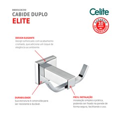 Cabide Duplo Para Banheiro Elite Cromado Celite