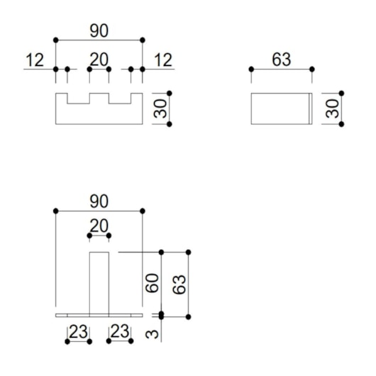 Cabideiro Duplo Kr567 Cromado Kromma - Imagem principal - 98a9fb09-c485-4216-b9da-33d171bdc997