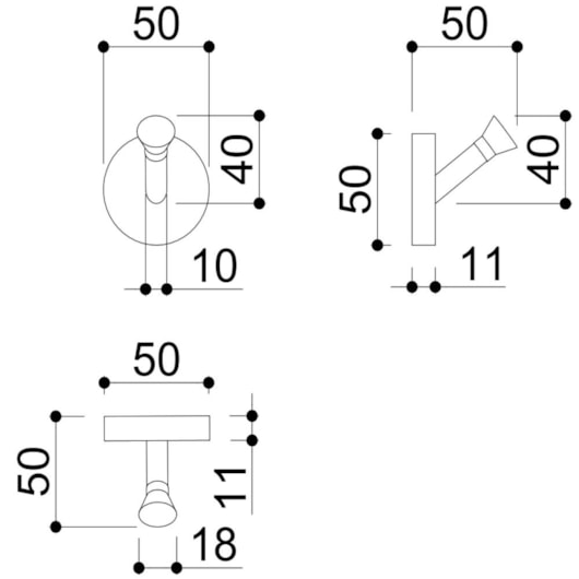 Cabideiro Kr7660 Dourado Kromma - Imagem principal - dfa75e34-4977-4b4f-acd1-962bee07acd3