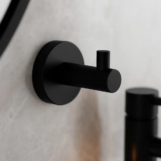 Cabideiro Simples Black Matte Drop - Imagem principal - 69d17da3-047a-413d-b002-9f57e728ac0a