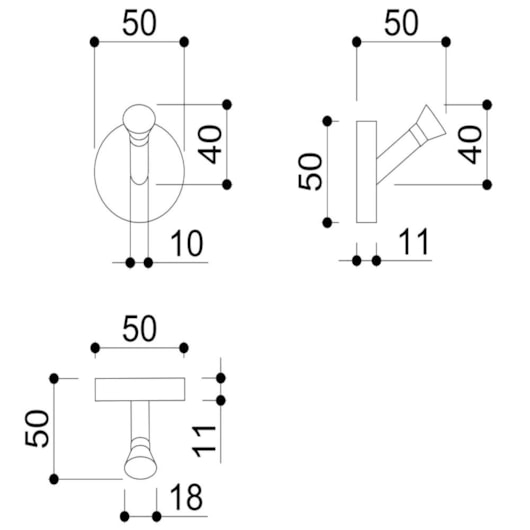 Cabideiro Simples Kr660 Cromado - Imagem principal - ea84da77-3d39-4e86-8f06-62c79eafe7c9