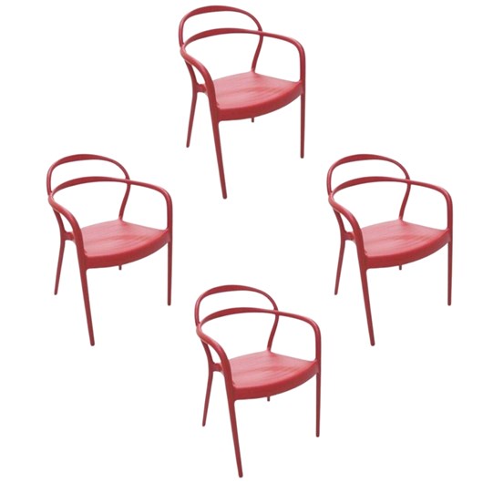 Cadeira com Braços em Polipropileno e Fibra de Vidro Sissi 92045/040 Vermelho Tramontina - Imagem principal - 3e4b8e27-40bb-455f-b1bd-a85b0a3c8451