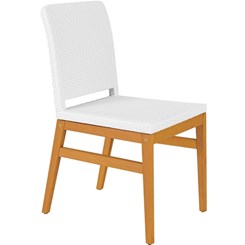 Cadeira De Fibra Branca E Madeira Tauari E Stain - Varanda Urbana - Tramontina
