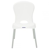 Cadeira Jolie Summa em Polipropileno Branco com Pernas em Alumínio Anodizado Tramontina