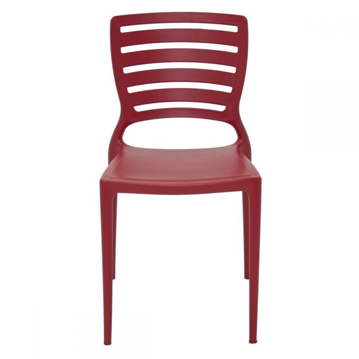 Cadeira Polipropileno Sofia Com Encosto Vazado Horizontal Vermelha Tramontina