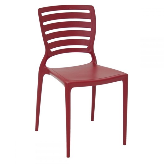 Cadeira Polipropileno Sofia Com Encosto Vazado Horizontal Vermelha Tramontina - Imagem principal - 33a8bd08-971d-4129-af21-438cd859ff67