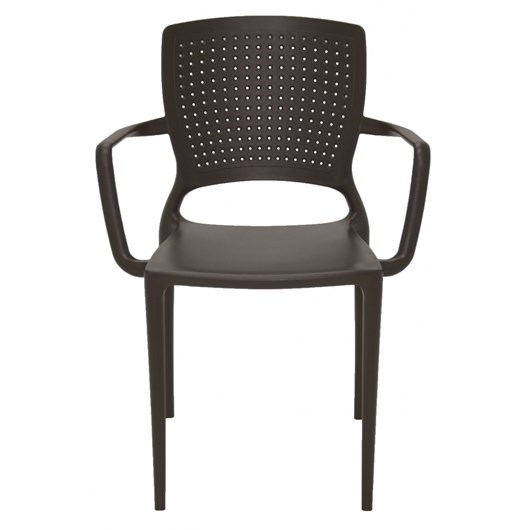 Cadeira Safira Summa Polipropileno E Fibra De Vidro Marrom Com Braços Tramontina - Imagem principal - f260ba33-1a8e-4688-b6d1-3ab1f03c8047