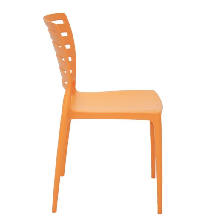 Cadeira Sem Braço Com Encosto Vazado Sofia Laranja Tramontina