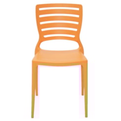 Cadeira Sem Braço Com Encosto Vazado Sofia Laranja Tramontina