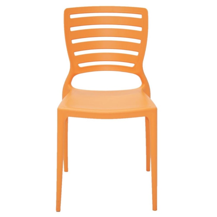 Cadeira Sem Braço Com Encosto Vazado Sofia Laranja Tramontina