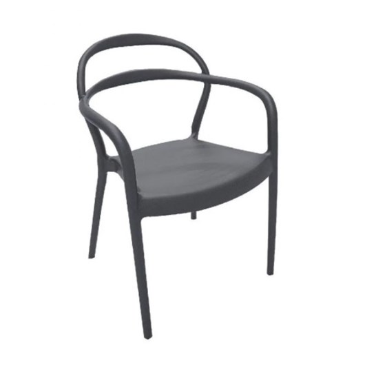 Cadeira Sissi Com Encosto Vazado C/ Braço Grafite Tramontina - Imagem principal - 051f7195-fa5d-4c8a-aa1f-faad125564e0
