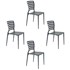 Cadeira Sofia Summa com Encosto Horizontal em Polipropileno e Fibra de Vidro Grafite Tramontina