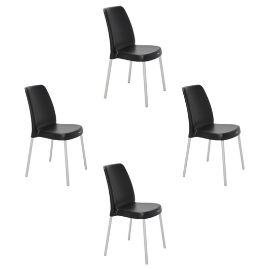 Cadeira Vanda Summa em Polipropileno Preto com Pernas de Alumínio Tramontina - Imagem principal - 2539cc79-4e8a-4695-9a61-4ee92e705514