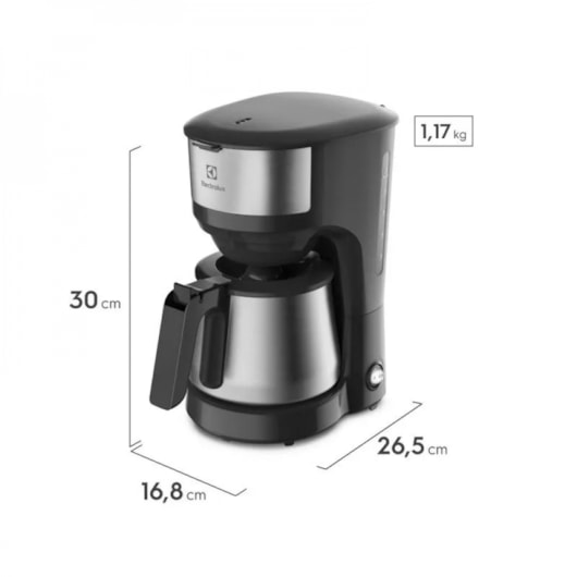 Cafeteira Elétrica Com Jarra Inox  ECM22 Efficient Electrolux 127V - Imagem principal - da7dcd45-b8c9-484e-8736-ff6b609a529f