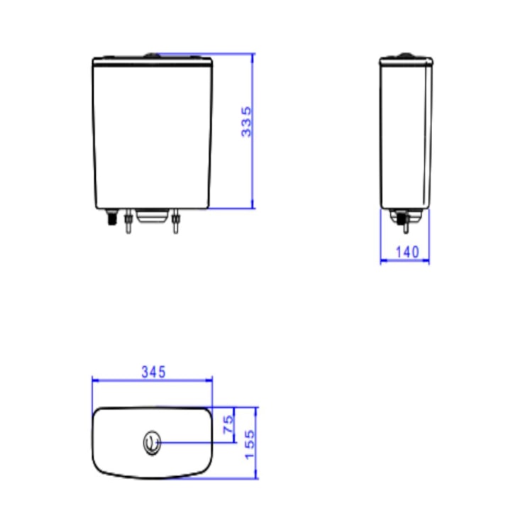 Caixa Acoplada Com Acionamento Duo Para Ravena/Aspen/Izy/Flex/Skids Branco Deca