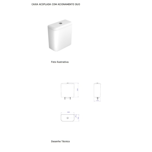 Caixa Acoplada Dual Flux Compatível Duna; Monte Carlo; Village; Vogue; Level; Clean Branco Deca - Imagem principal - c7aa5bfe-b96f-44ae-8529-74390f3eb0e9