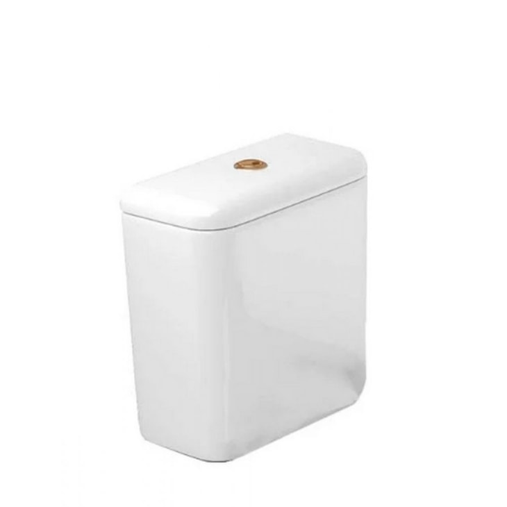 Caixa Acoplada Para Vaso Sanitário Carrara 3/6 Litros Branco/ Gold Matte Deca