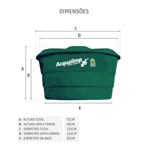 Caixa D'Água Tampa Aberta Green Acqualimp 500L - Imagem principal - d1a974e3-4516-435a-844b-6a9340fdd81d
