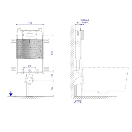 Caixa de Descarga Embutida Mecânica Para Alvenaria Para Bacia Suspensa Deca - Imagem principal - 17b9b48c-088b-4b1f-9a89-090659a4ac09