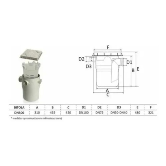 Caixa De Gordura Com Cesto E Tampa 300mm Amanco - Imagem principal - e2df9bf2-363a-41c7-8a6a-f231a38eebfd