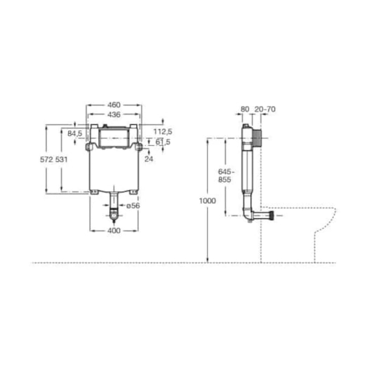 Caixa Embutida Para Vaso Sanitário  Convencional Roca 8cm0mm  - Imagem principal - 19fec7a3-cdda-4a4a-9d73-2808a33f6207