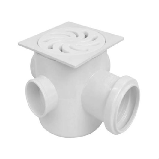 Caixa Sifonada Quadrada 3 Entradas Redonda Branco Amanco 10x15x5cm - Imagem principal - 98cf8b43-ce77-48ee-a053-a3b3db3d594b