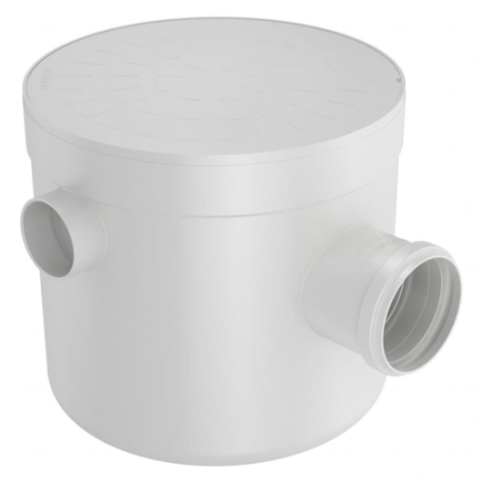 Caixa Sifonada Redonda Branca Fortlev 25x23x7,5cm - Imagem principal - 165d77ed-f7be-4cae-97ea-6df434f59e98