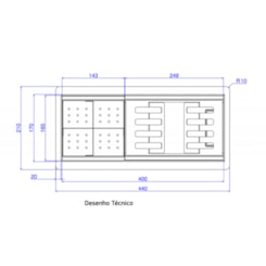 Calha Organizadora De Cozinha Inox Deca 45 cm