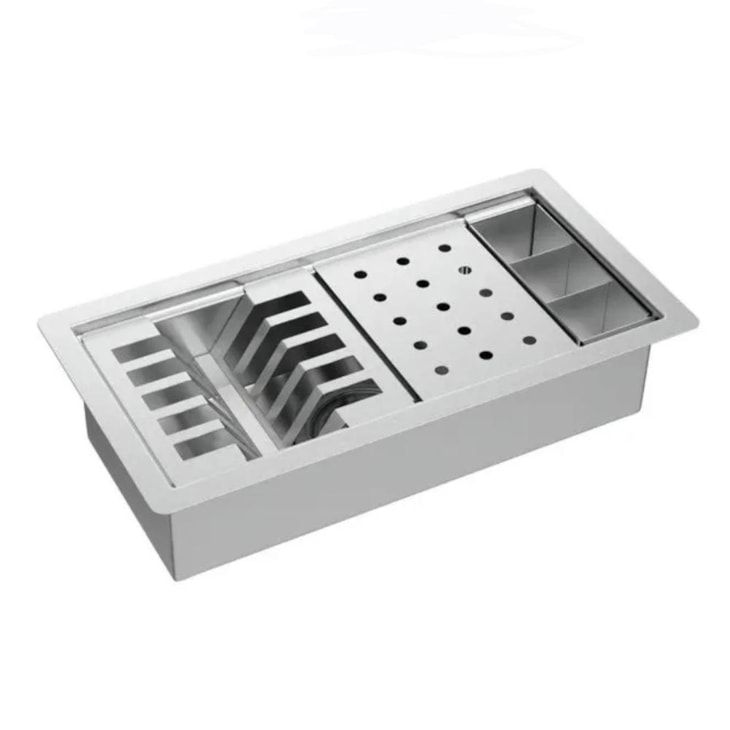 Calha Organizadora Para Cozinha Em Inox Com Sistema De Escoamento  Deca 40cm