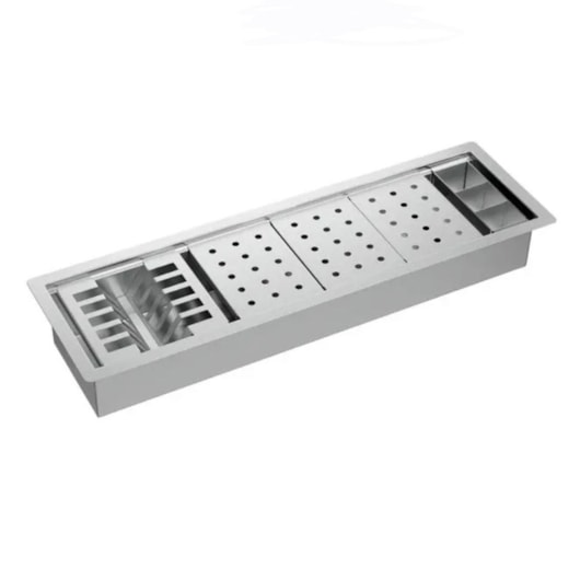 Calha Organizadora Para Cozinha Em Inox Com Sistema De Escoamento  Deca 70cm - Imagem principal - 3d4fffde-4c98-4d90-9228-b119329a730e