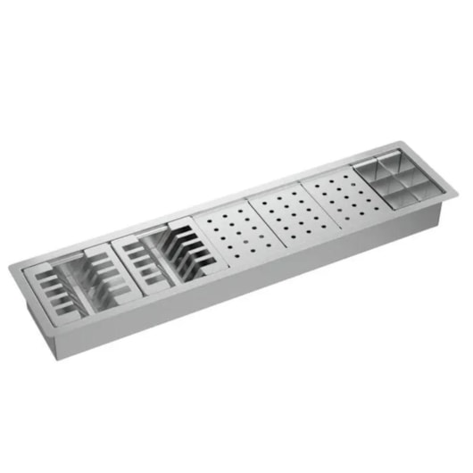 Calha Organizadora Para Cozinha Inox Deca 90cm - Imagem principal - ba60de57-0395-4819-8303-af706276cceb