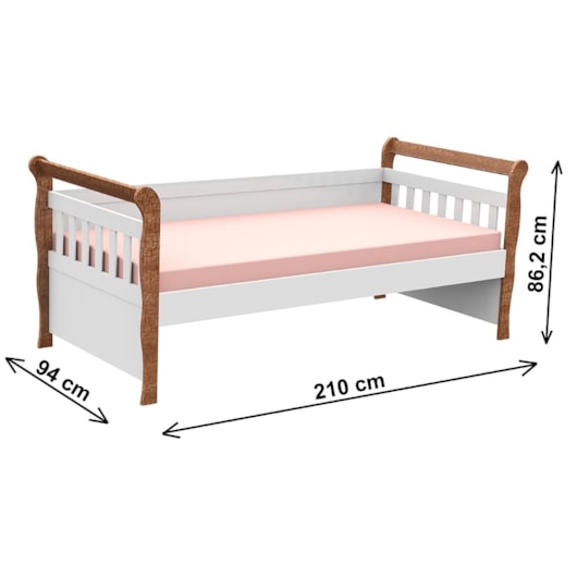 Cama Babá Julia Branco Fosco/amadeirado Carolina Baby - Imagem principal - 5e6ff496-041a-49a4-9574-22209436ff81