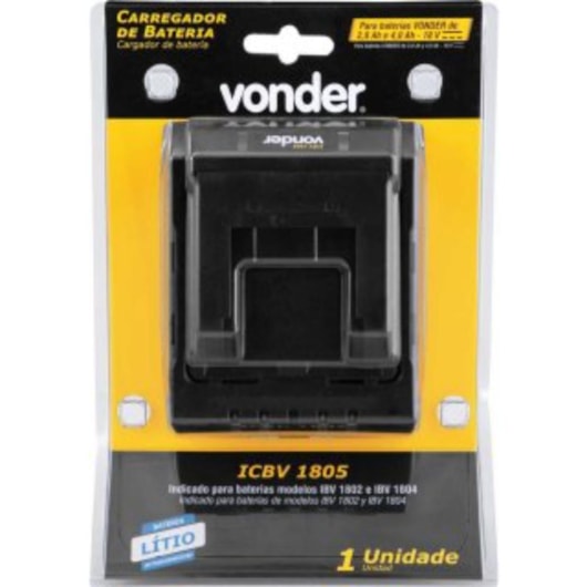 Carregador De Bateria Icbv1805 18v Vonder - Imagem principal - eb104f55-ec78-42d7-b086-a6276d9de661