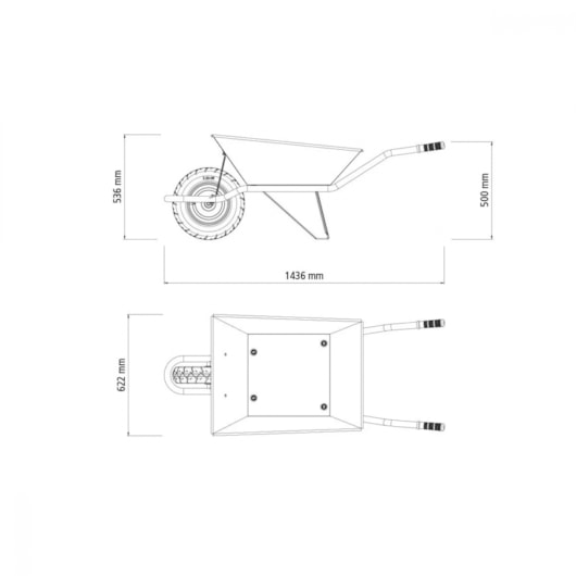 Carrinho De Mão Extraforte 65L Cinza Tramontina - Imagem principal - 231d7cbd-46ec-4d00-96fc-759beb20a7df