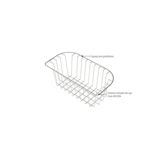 Cesto Aramado Em Aço Inox Para Cubas De Sobrepor Morgana Maxi Tramontina - Imagem principal - d1d32f3b-6c00-481b-af28-e6ee980d1737