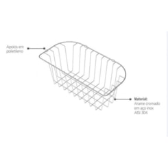 Cesto Aramado para Cubas de Sobrepor e Undermount Aço Inox Tramontina