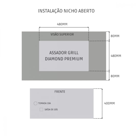 Churrasqueira Grill A Gas Diamond Premium Com Tampa E Termometro GN - Imagem principal - cd787ce8-6d94-48a5-b238-dd0fc9f91d5b