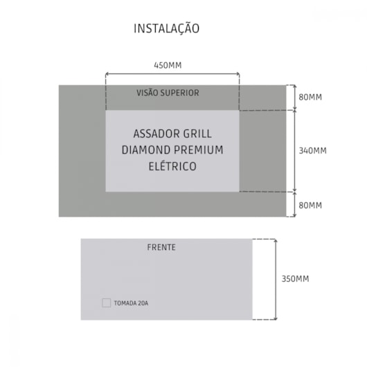 Churrasqueira Grill Elétrica Diamond Premium Sem Tampa 220V - Imagem principal - 881919f2-c169-403c-844c-dfa501d82a2a