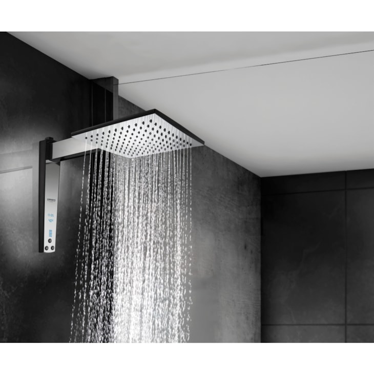 Chuveiro Acqua Century Preto Com Cromado 220V 6800W Lorenzetti