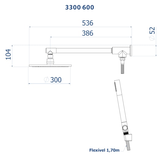 Chuveiro Articulado De Parede Com Desviador Metal Atenas DOro Vecchio Fani - Imagem principal - d5970156-232b-4d47-9cc9-34f3c0ab34ef