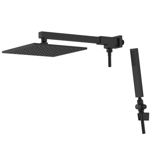 Chuveiro Articulado De Parede Com Desviador Platina 400 Preto Fosco Fani - Imagem principal - 0cab5604-d4c8-477c-aa8e-7fa0ac175063