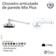 CHUVEIRO ARTICULADO DE PAREDE METAL 1/2 MIX PLUS AUTOLIMP 3000 C501 Black FANI METAIS - 9ffe05bd-5663-497f-9b30-eb8eb053e75c