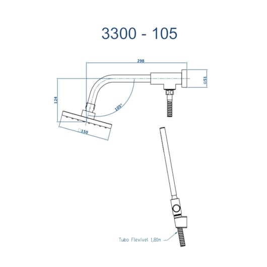 Chuveiro Articulado Hera Com Desviador Abs Cromado Fani - Imagem principal - 99daf96a-1b56-41a1-ab85-2147012d5865