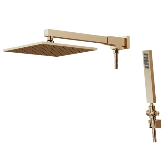 Chuveiro Articulado Platina  Com Desviador Metal  Champagne Fani - Imagem principal - 9992f597-9843-4793-aa69-3cd4a8a630fd