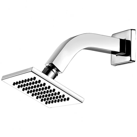 Chuveiro Articulável Quadrado Com Haste Cromado Lexxa 10x10cm - Imagem principal - 1d8edc94-bcbf-4c90-aaf6-f3865ed00f86