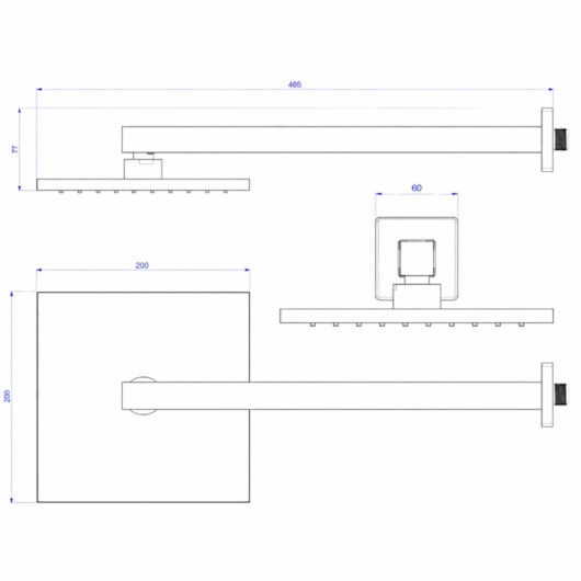 Chuveiro Com Tubo Quadrado Cromado Deca - Imagem principal - b13ea3c9-4f26-40f7-a602-1b2888e0d3d6