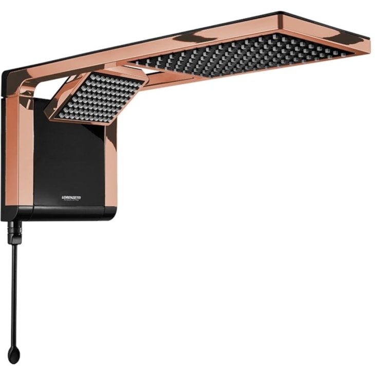 Chuveiro De Parede Acqua Duo Lorenzetti Black/ Rose Gold 220v/6800w