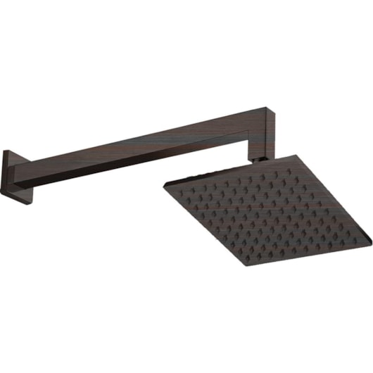 Chuveiro De Parede Com Braço Kr107c Ébano Escovado Kromma 20x20cm - Imagem principal - 9373d340-7a77-4cc6-b6c8-4fa2dd78f8e8