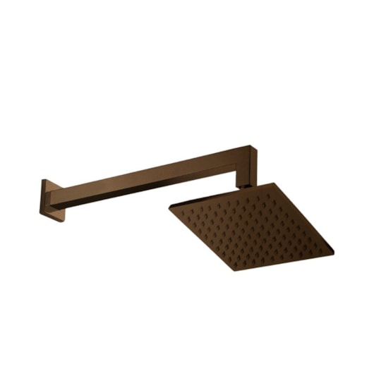 Chuveiro De Parede Com Braço Quadrado Corten Metalico Kromma 20x20cm - Imagem principal - 120877d3-8d9b-4bf2-b5c6-41b30336b3dd